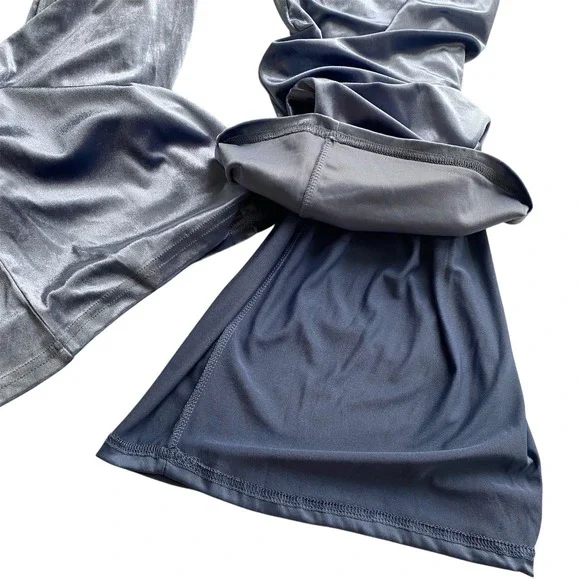 Christian Lacroix Medium Velour Wide Leg Pleated Pants Elastic Waist Light Blue - Picture 13 of 16